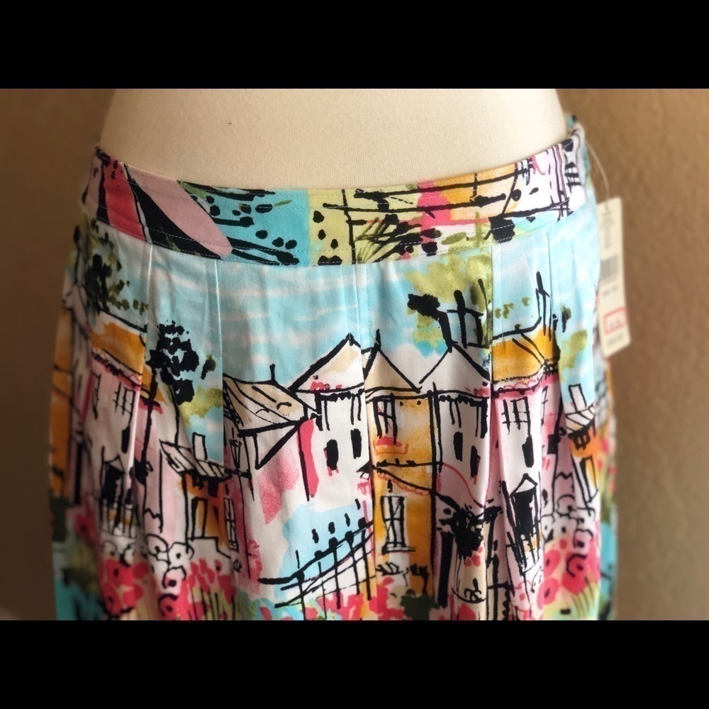Women’s petite printed pleated skirt size 10P - Picture 6 of 8